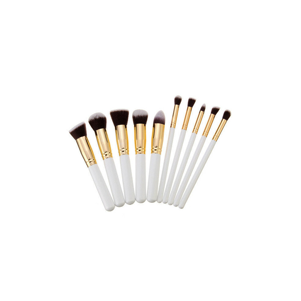 (White Gold) Makeup Brushes Kit Set Blush Face Foundation Powder Cosmetic