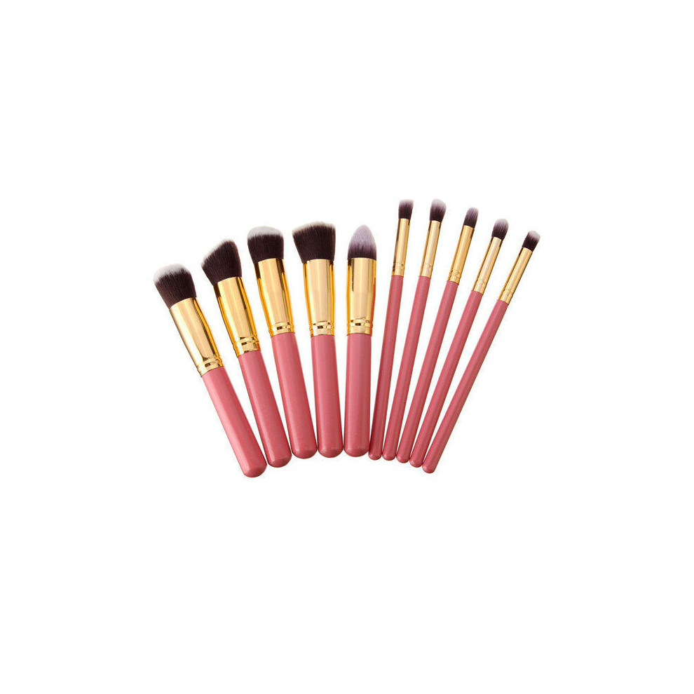 (Pink Gold) Makeup Brushes Kit Set Blush Face Foundation Powder Cosmetic