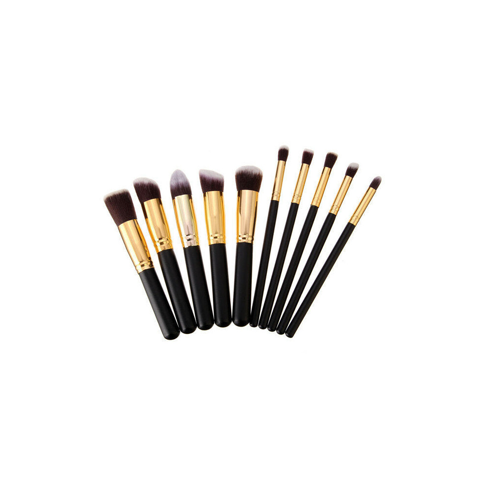 (Black Gold) Makeup Brushes Kit Set Blush Face Foundation Powder Cosmetic