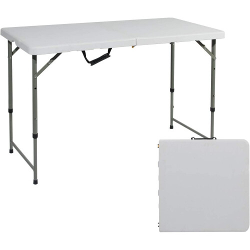 4ft Heavy Duty Folding Table Portable Camping Standing Table with Carry Handle