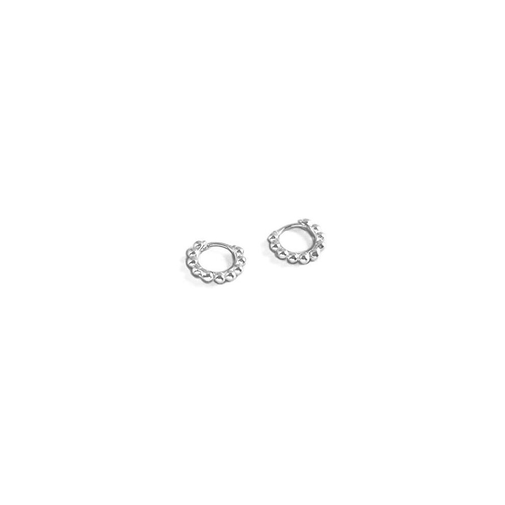 Minimalist Ball Bead Small Hoop Earrings for Women Girls Kids Men 925 Sterling Silver Pierced Ear Simple Cartilage Tragus Sleeper Huggie Mini Hoops