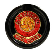 Aberdeen FC Mobile Phone Grip Stand - Black Ice Ring with Enamel Badge, 32x32mm, Flips Up for One-Handed Grip & Hands-Free Viewing