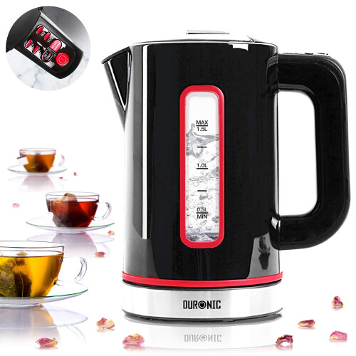 Duronic EK30 /BK Electric Kettle, 1.5L Capacity, Fast Boil, 3000W