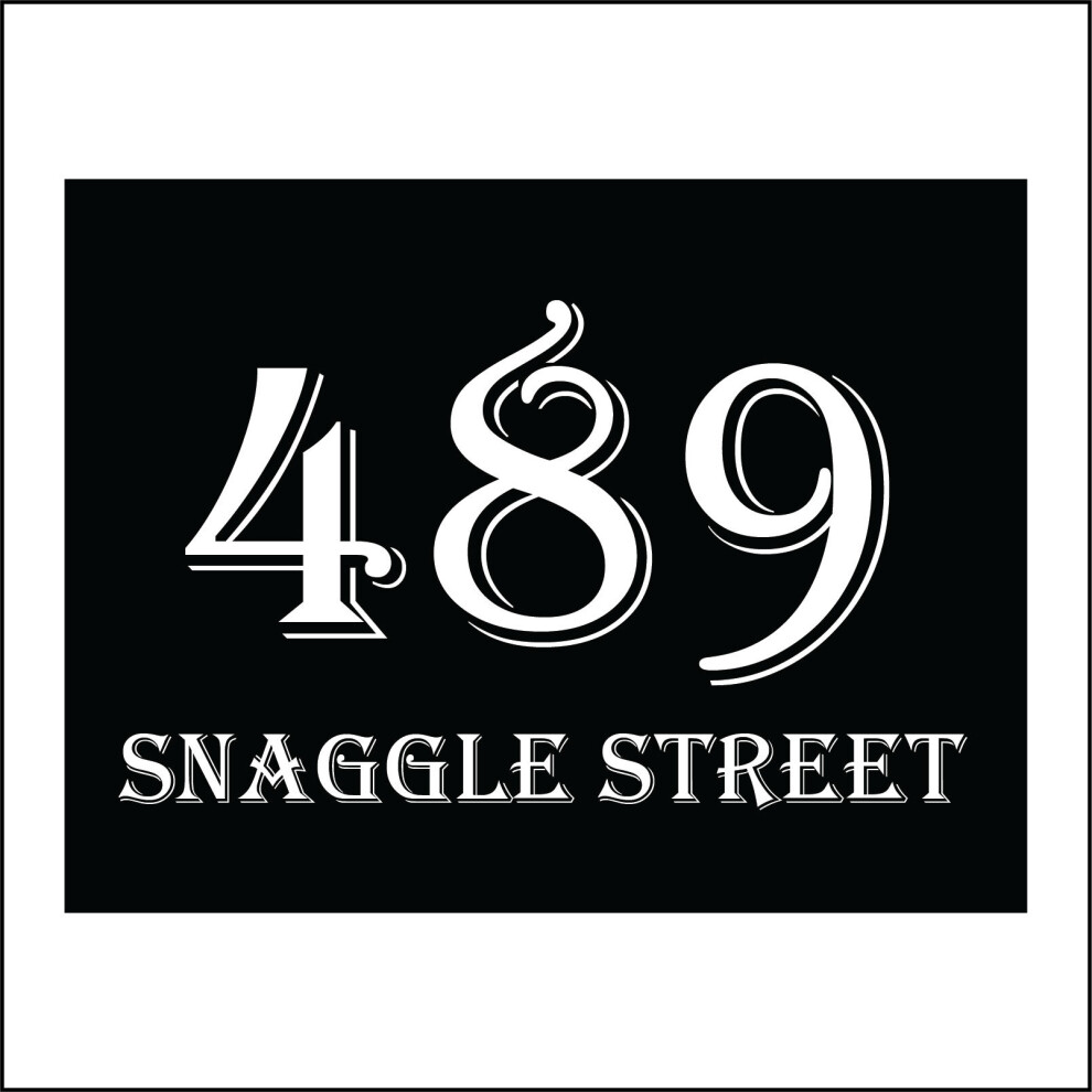 (150 x 100mm - 6 x 4, Sticker / Sav - White Background) CUSTOM HOUSE SIGN DOOR STREET NUMBER  PERSONALISED