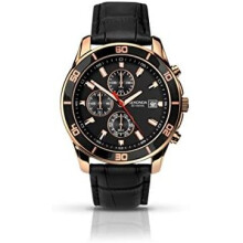 Sekonda Men's Quartz Watch with Black Dial Chronograph Display and Black Leather Strap 1051.27