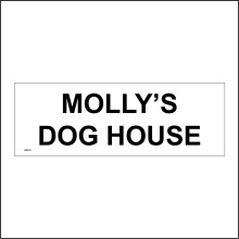 (150 x 50mm - 6 x 2, 3mm Standard Foamex Foamboard) CM122 Pet Name Personalise Dog House Sign custom pet name kennel present