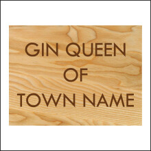 (400 x 300mm - 16 x 12, 1mm Pvc Foamex) CM169 Gin Queen Of Town Name Sign Personalise Bar Shed Garden Home Birthday 600mm x 450mm Magnetic - Vehicle Grade