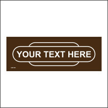 (150 x 50mm - 6 x 2, Sticker / Sav - White Background) CM155H You Name It Personalise Choose Classic Railway Totem Station Sign brown