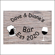 (600 x 400mm - 24 x 16, 5mm Heavy Duty Foamex Foamboard) CM181 Dave & Diane's Bar Est 2020 Sign Custom Made Shed Outside Wall Patio  600mm x 450mm Magnetic - Vehicle Grade