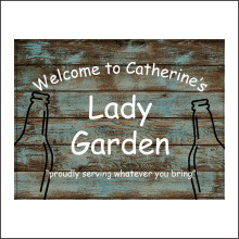 (300 x 200mm - 12 x 8, Sticker / Sav - White Background) CM182 Welcome To Shirley's Lady Garden Sign Your Choice Name Custom Personalise 600mm x 450mm Magnetic - Vehicle Grade