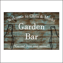 (150 x 100mm - 6 x 4, Sticker / Sav - White Background) CM187 Welcome To Chris & Marks Garden Bar Sign Outdoors Customise Personalise   600mm x 450mm Magnetic - Vehicle Grade