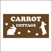 (200 x 100mm - 8 x 4, 3mm Standard Foamex Foamboard) CM196 Carrott Cottage Sign Hutch Pets Your Choice Bunny Customise Bobtail Rabbit 600mm x 300mm Magnetic - Vehicle Grade