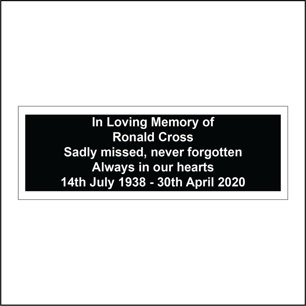 (150 x 50mm - 6 x 2, 1mm Pvc Foamex) CM206 In Loving Memory Sign Verse Dates Customise Personalise Choice Bereavement 600mm x 200mm Magnetic - Vehicle-image-OPC-P6CMGXT-NEW