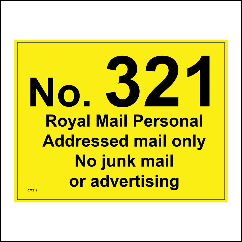 (600 x 450mm - 24 x 18, Sticker / Sav - White Background) No 321 Royal Mail Personal Addressed Mail Only Sign You Name It  Choose Choice 600mm x 450mm-image-OPC-P6CJYVK-NEW
