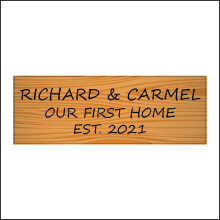 (600 x 200mm - 24 x 8, 1mm Pvc Foamex) CM305 Couples Name First Home Year Sign Choice Words Customise Personalise Gift 600mm x 200mm Magnetic - Vehicle Grade