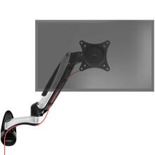 Duronic DM65W1X2 Monitor Wall Mount for One 15-27” PC Screen Up to 8KG, VESA, Gas-Power Bracket with Adjustable Height/Tilt/Swivel/Rotation - Black