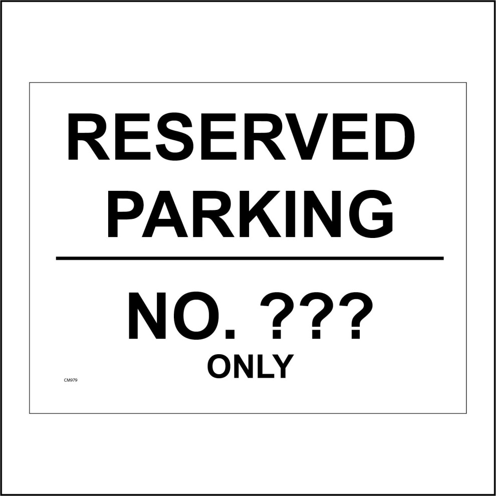 (600 x 450mm - 24 x 18, Magnetic - Vehicle Grade) CM979 Reserved Parking Personalise Your Text Choice Words Only Sign reg number-image-OPC-P5XFQWH-NEW