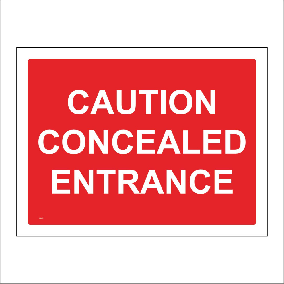 (600 x 400mm - 24 x 16, 5mm Heavy Duty Foamex Foamboard) CS018 CAUTION CONCEALED ENTRANCE TRAFFIC CONTROL BUILDING CONSTRUCTION SLOW SIGN