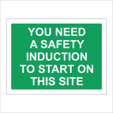 (400 x 300mm - 16 x 12, Magnetic - Vehicle Grade) CS041 You Need A Safety Induction To Start On This Site SIGN construction