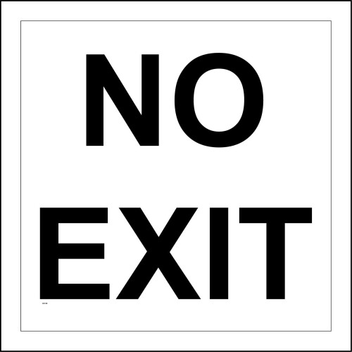 (100 x 100mm - 4 x 4, Dibond / Composite Aluminium) CS136 No Exit SIGN ...