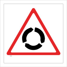 (150 x 150mm - 6 x 6, 5mm Heavy Duty Foamex Foamboard) CS140 Roundabout SIGN circle round arrow direction traffic road car vehicle