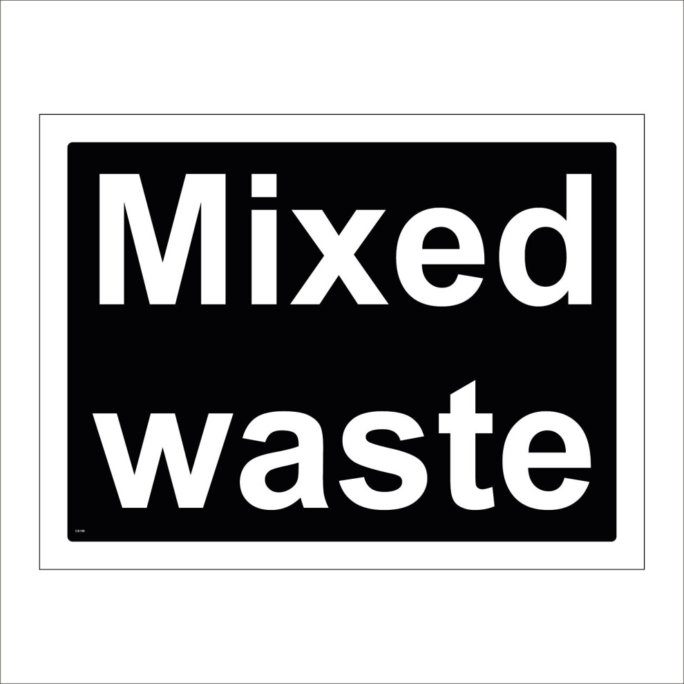 (200 x 150mm - 8 x 6, 3mm Standard Foamex Foamboard) CS198 Mixed Waste Recycling SIGN general skip container bin rubbish building-image-OPC-P5WK6PW-NEW