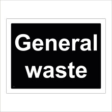 (300 x 200mm - 12 x 8, Magnetic - Vehicle Grade) CS212 General Waste SIGN office trade building construction recycling bin skip