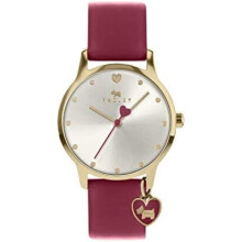 Radley Heart Dial Ladies Claret Leather Strap Heart Charm Watch RY2920A
