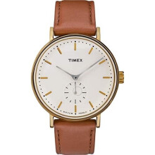 Montre - Timex - Fairfield - 41mm - Cuir Marron - Quartz - Résistante à l'eau