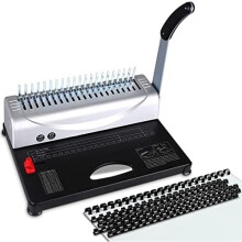 MAKEASY Binding Machine, 21-Hole, 450 Sheet, Paper Punch Binder with Starter Kit 100 PCS 3/8'' PVC Comb Bindings, Comb Binding Machine Scrapbook