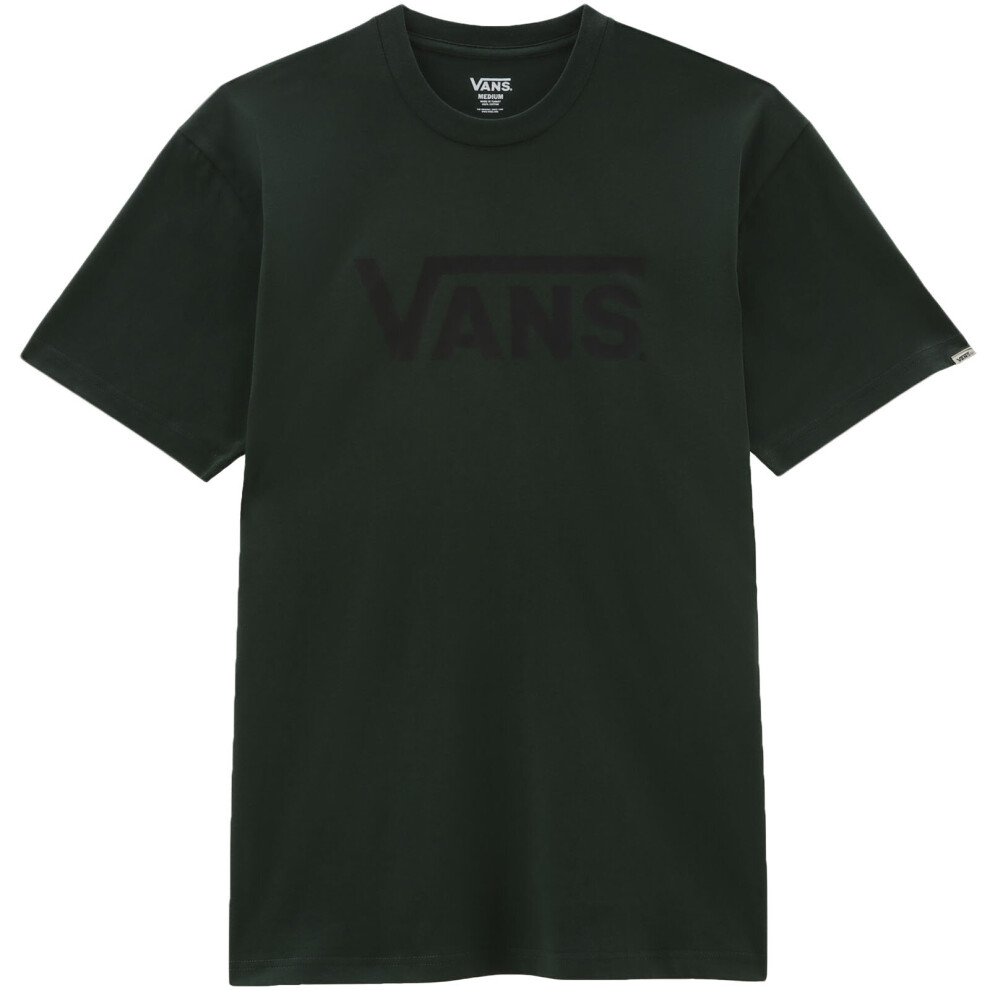 (2XL, Forest/Black) Vans Mens Classic Large Logo Short Sleeve Crew Neck Cotton T-Shirt Top Tee