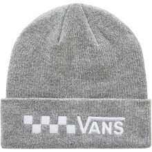 (One Size, Grey Heather) Vans Mens Trekker Knitted Large Logo Warm Winter Outdoor Beanie Hat