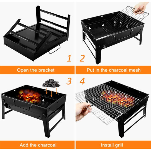 Camping Barbecue Portable Fire Pit Log Brazier Heater Outdoor BBQ 2