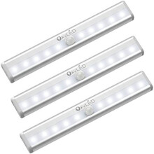 Motion Sensor Lights Indoor, OxyLED 3 Pack Sensor Lights for Cupboards Under Cupboard Lights Auto On/Off Stick On Anywhere Battery Lights Operated for