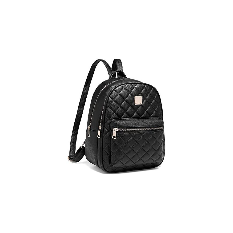Myhozee Women's PU Leather Backpack - Lightweight, Waterproof Rucksack with Multi-Pocket Design and Anti-Theft Back Pocket (Black)