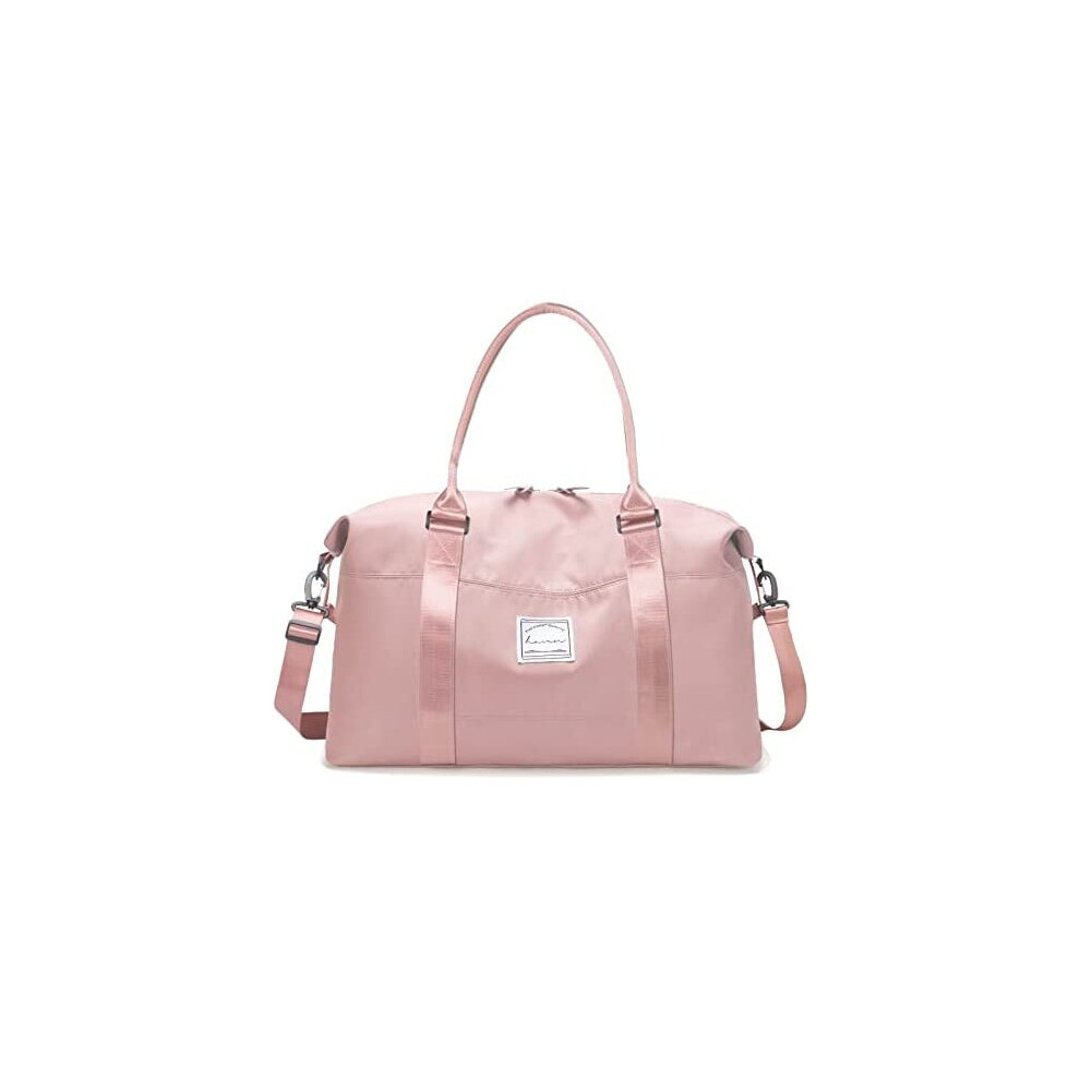 Weekend Bag for Women Overnight Bag Carry on Bag Holdalls Travel Bag for Women Gym Bag Waterproof Weekender Tote Bag (Pink)