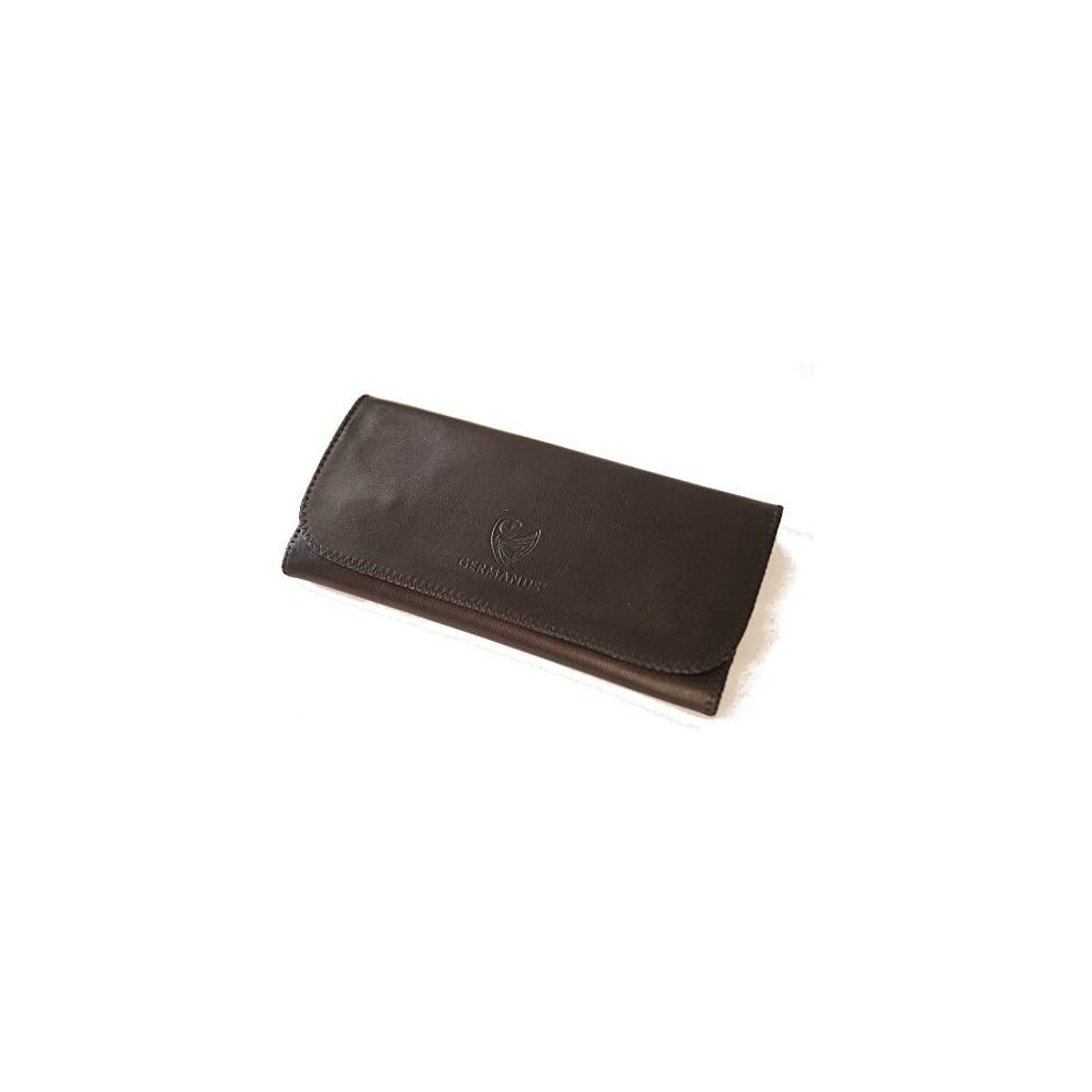 Germanus Dark/Brown Tobacco Pouch From Genuine Leather - Made In Eu - Ferruginus