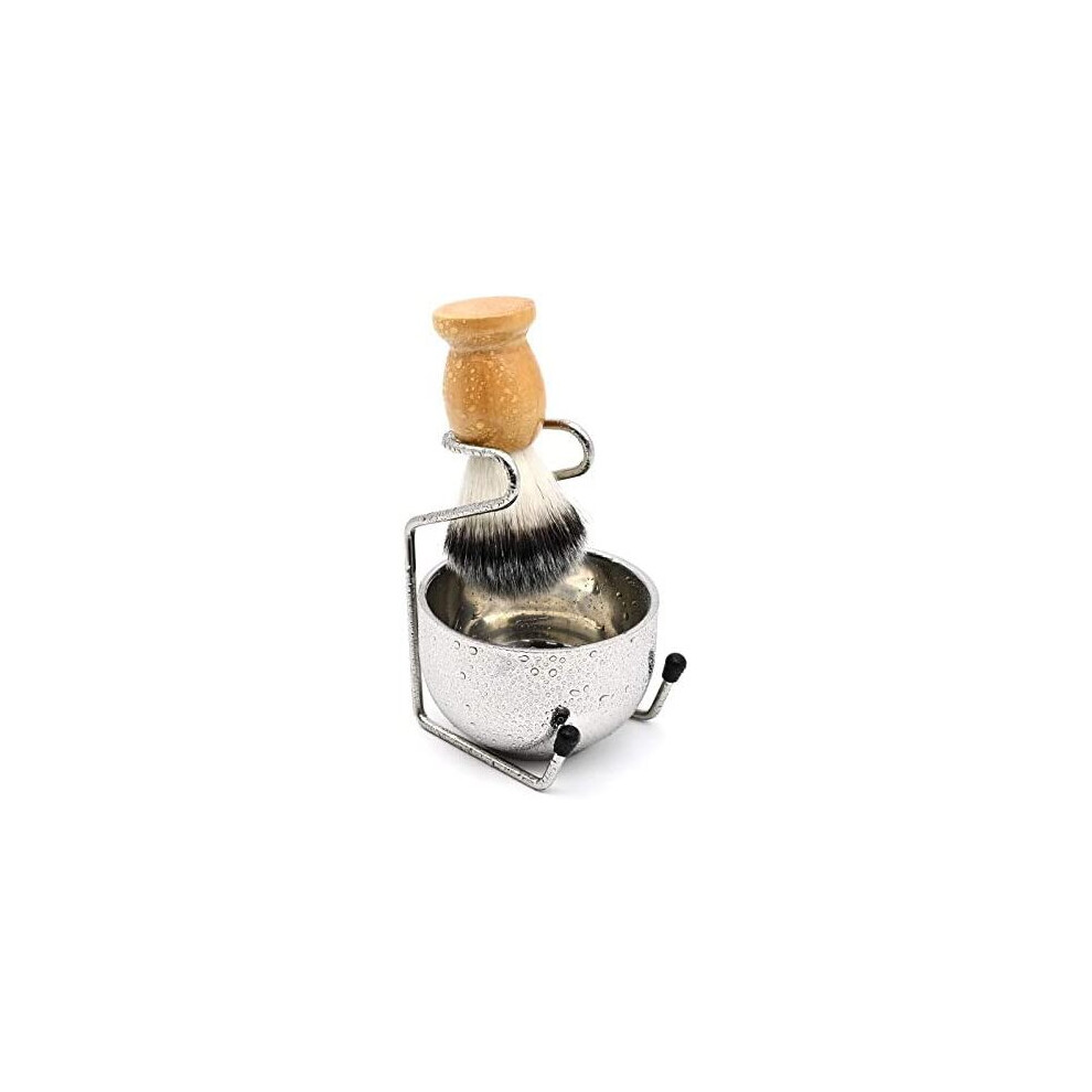 Shaving Kits for Men Set, Wet Shaving Kit 3 in 1, Includes Shaving Brush, Stainless Steel Shaving Bowl, Safety Stand, Rust-Proof, Durable and Easy to