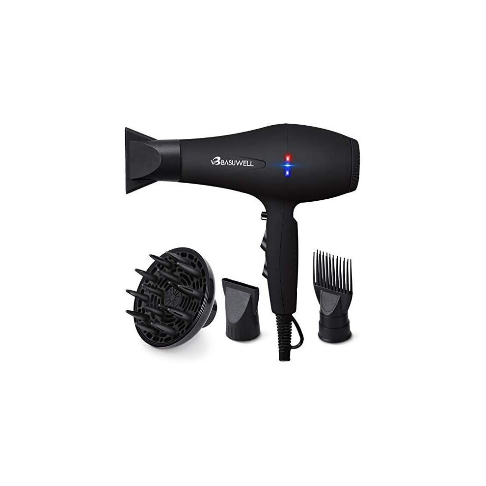 Basuwell Hair Dryer Professional 2100W Salon Hairdryer Ionic Far Infrared 2 Speed 3 Heat Cool Shot Setting AC Motor Blow Dryer With