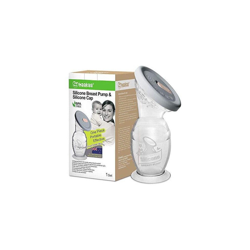 Haakaa Manual Breast Pump With Suction Base And Silicone Lid Set 4Oz/100Ml