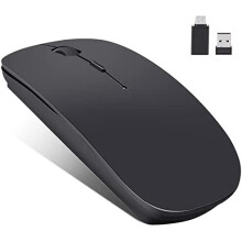 Wireless Bluetooth Mouse for MacBook Pro /Air /Mac /iPad /Laptop /Desktop /Mac /PC /Computer /Phone-Portable Slim Silent Office Mice with USB-C