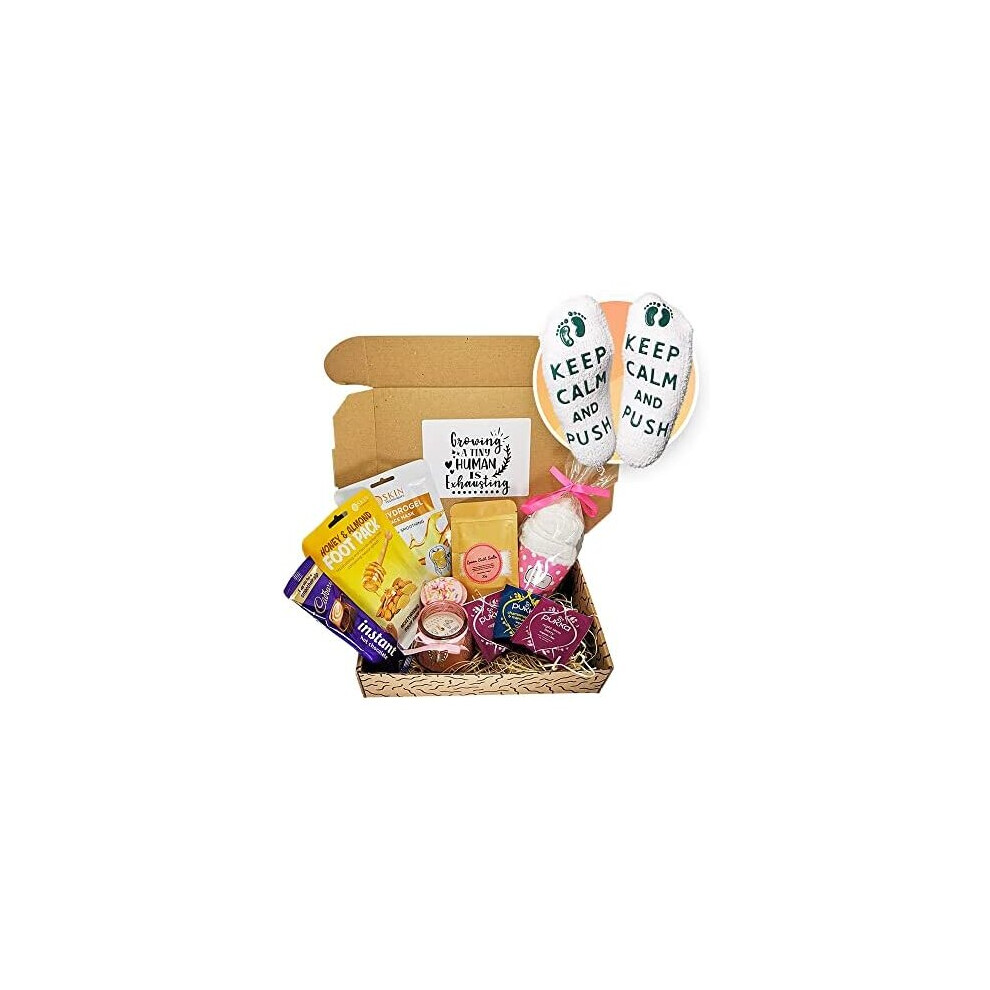 New Mum to Be Pamper Kit Maternity Baby Shower Gifts for Mum"Keep Calm and Push" Socks Pregnancy Gifts Set for mom Expecting