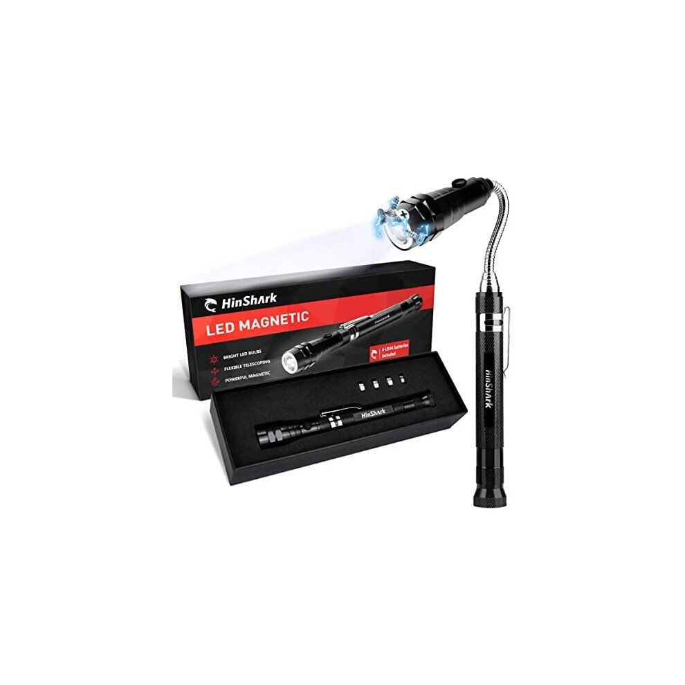 Hinshark Gifts for Men, Telescopic Magnetic Pickup Tool with LED, Fathers Day Gifts from Daughter Son, Gadgets for Men, Birthday Gifts for Him,