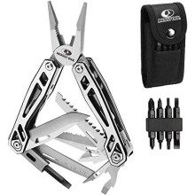 Mossy Oak Multitool, 21-in-1 Stainless Steel Multi Tool Pocket Knife with Screwdriver Sleeve, Self-Locking Multitool Pliers with Sheath-Perfect for
