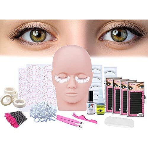 Lash Eyelash Extension Kit, Professional Mannequin Head Training For