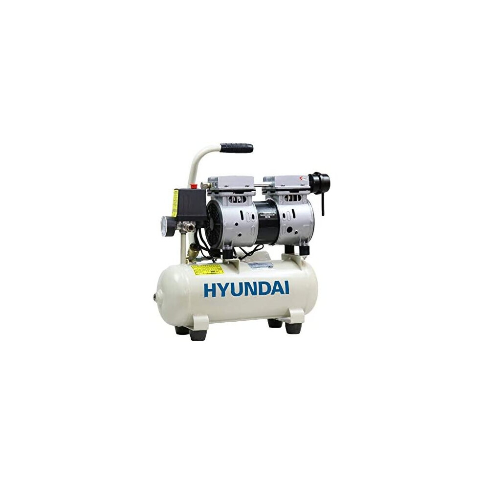 Hyundai 8 Litre Air Compressor, 4CFM/118psi, Silenced, Oil Free, Direct Drive 0.75hp with 2 Year Warranty