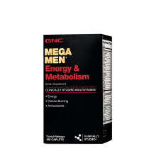 GNC Mega Men Energi & Metabolism Multivitamin | Ökad Energi och Kaloriförbränning | 180 Tabletter