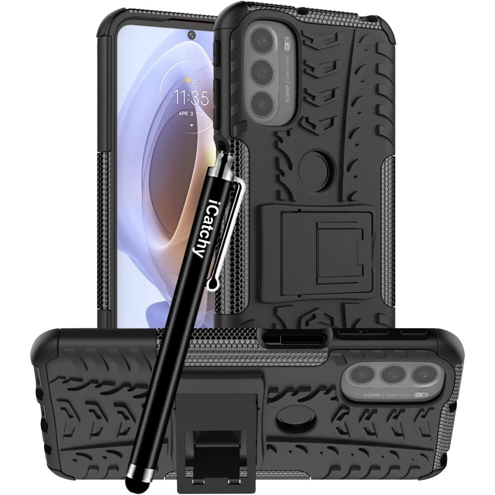 (Black) Motorola Moto G31 Dual Layer Shockproof Cover Black 5056298023493