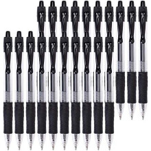 Gel Pens, 0.7mm Retractable Rollerball Pens Black ink Smooth Pens for Adult Writing Note Taking School & Office Supply, Pack of 20