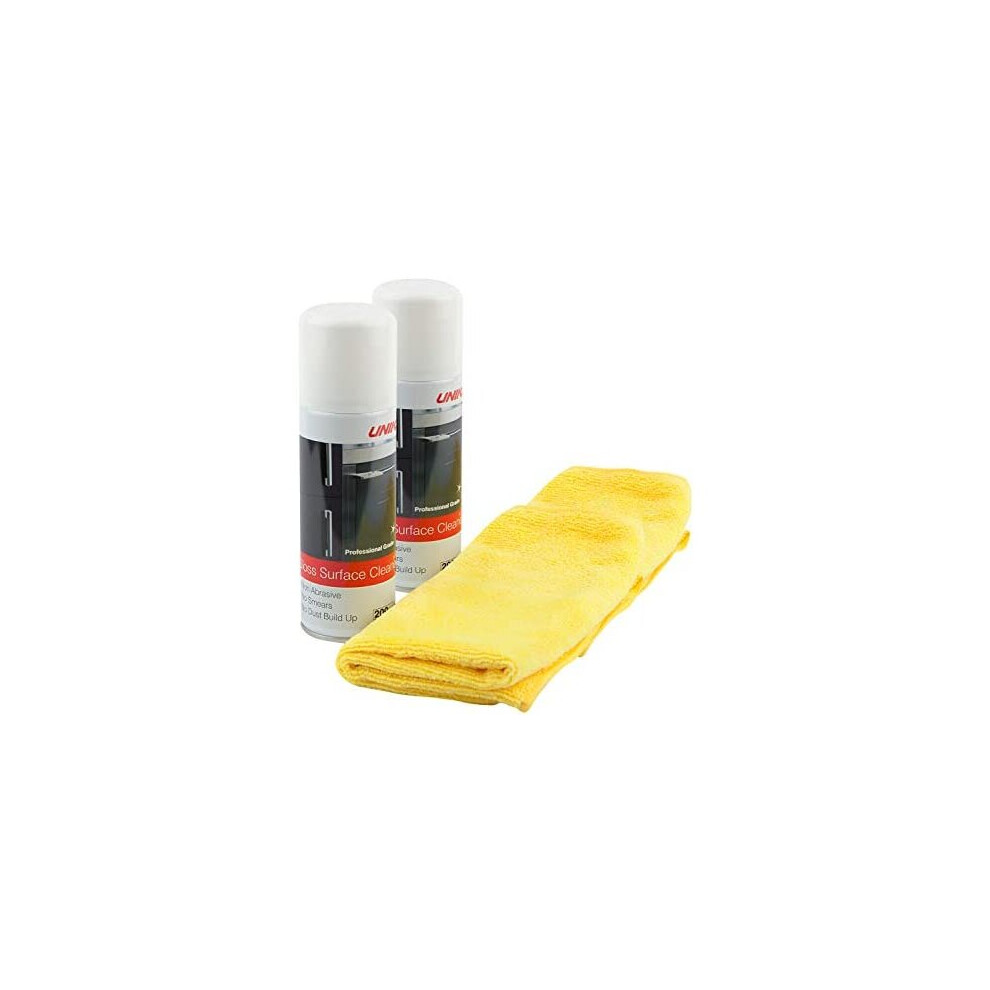 Unika Gloss Surface Cleaner and Microfibre Cloth - Twinpack